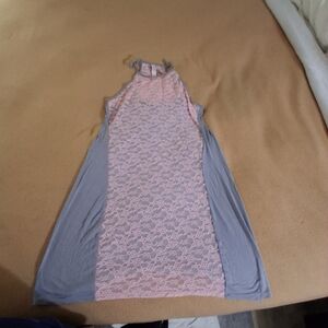 Victoria's Secret Pink and Gray Lace Chemise